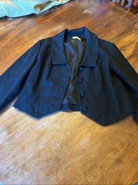 Pendleton Black Cropped Wool Blend Blazer Jacket
